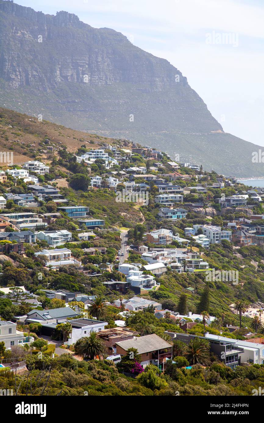 Llandudno Hillside Homes in Hout Bay - Cape Town, South Africa Stock Photo