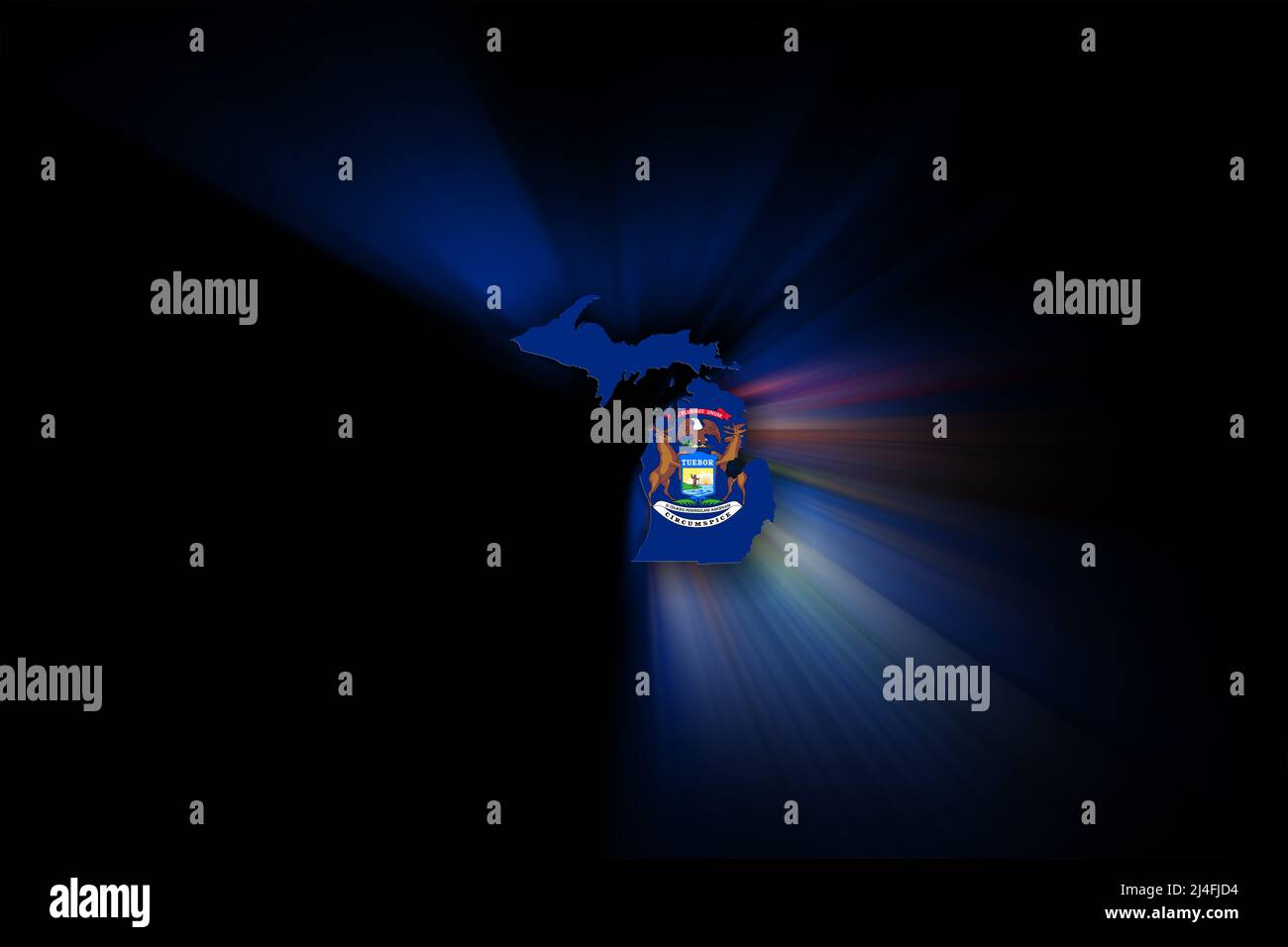 Michigan state political map hi-res stock photography and images - Alamy