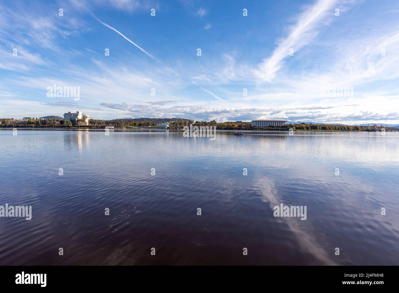 Lake Burley Griffin in Canberra,Australian Capital Territory,Australia Stock Photo