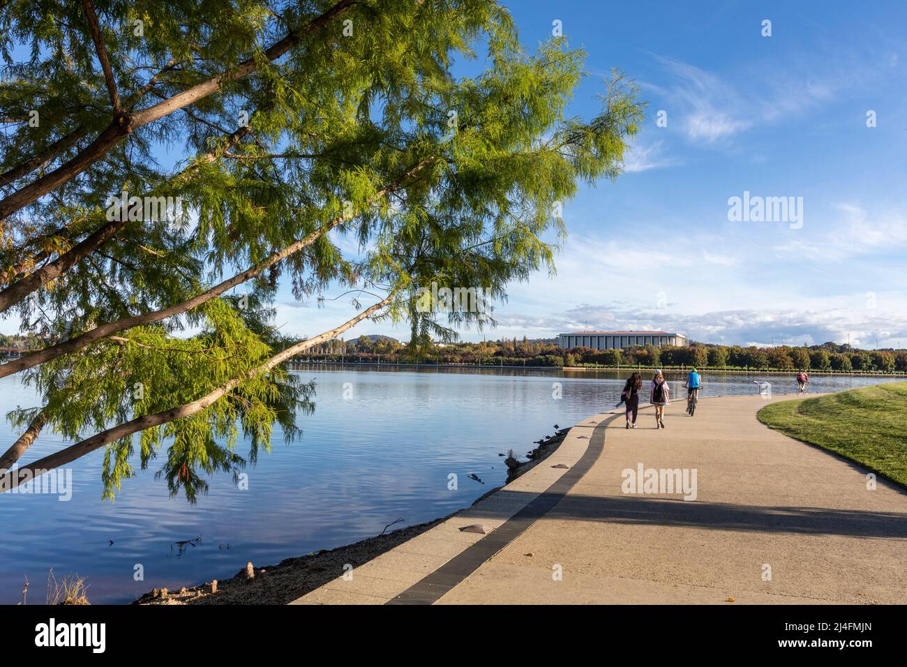 National Library building on Lake Burley Griffin in Canberra,ACT ...