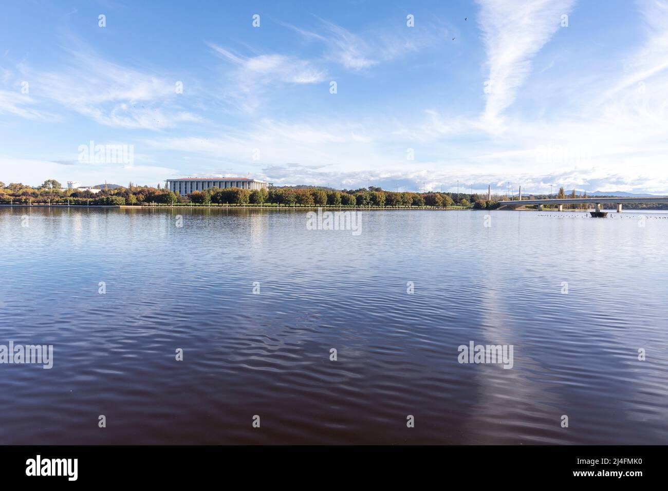 National Library building on Lake Burley Griffin in Canberra,ACT ...