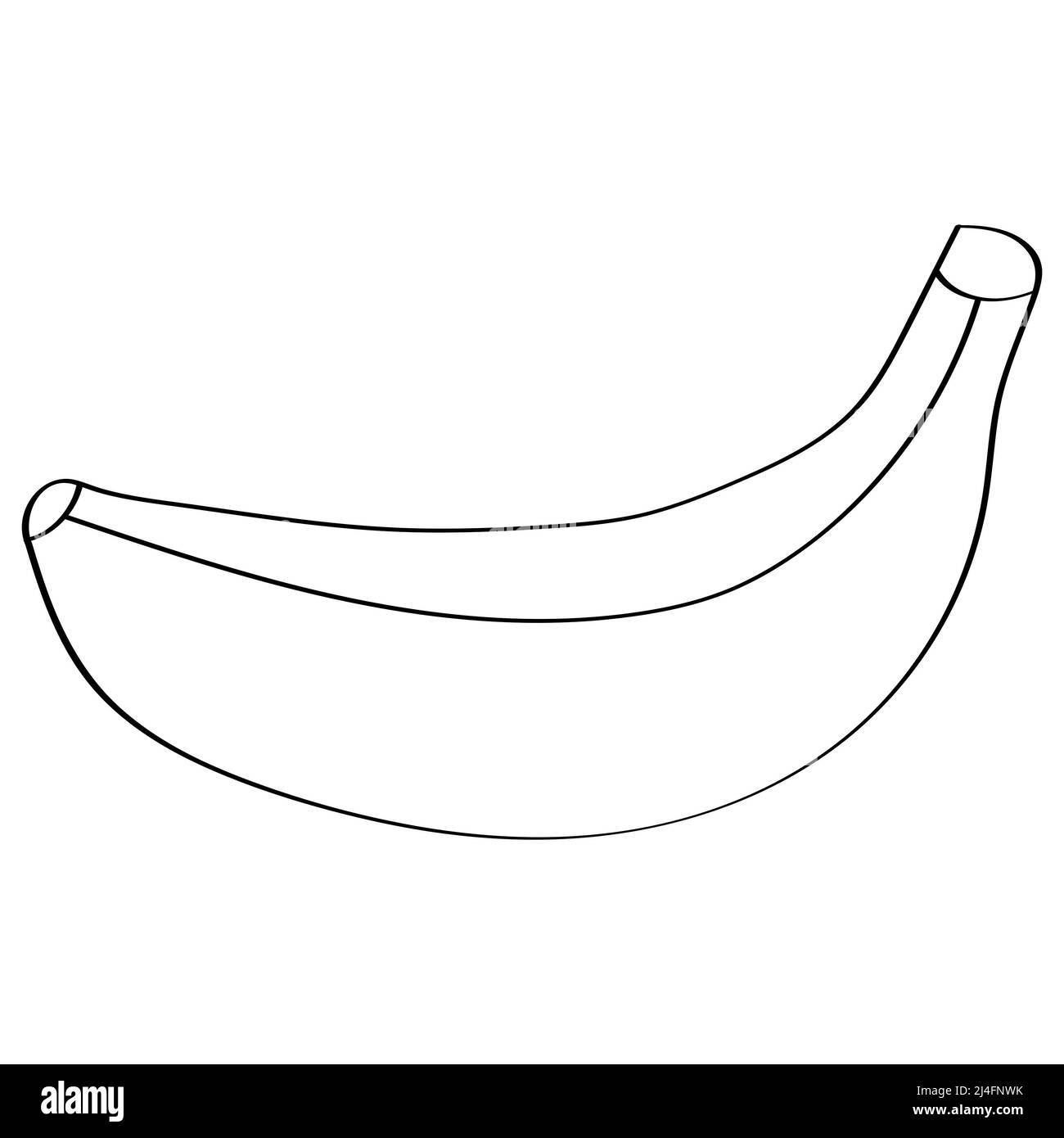 Beautiful cartoon banana isolated on white background for brush concept Stock Photo