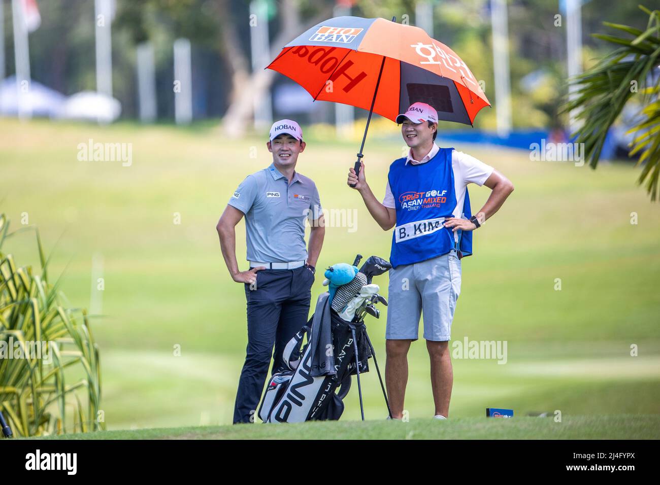PATTAYA THAILAND APRIL 15 Bio Kim of SouthKorea on the first tee