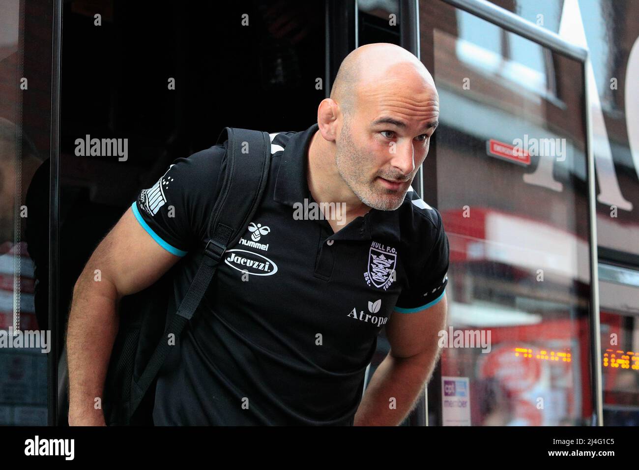 Kingston Upon Hull, UK. 15th Apr, 2022. Danny Houghton #9 of Hull FC arrives at The Sewell Group Craven Park Stadium ahead of today's game in Kingston upon Hull, United Kingdom on 4/15/2022. (Photo by James Heaton/News Images/Sipa USA) Credit: Sipa USA/Alamy Live News Stock Photo