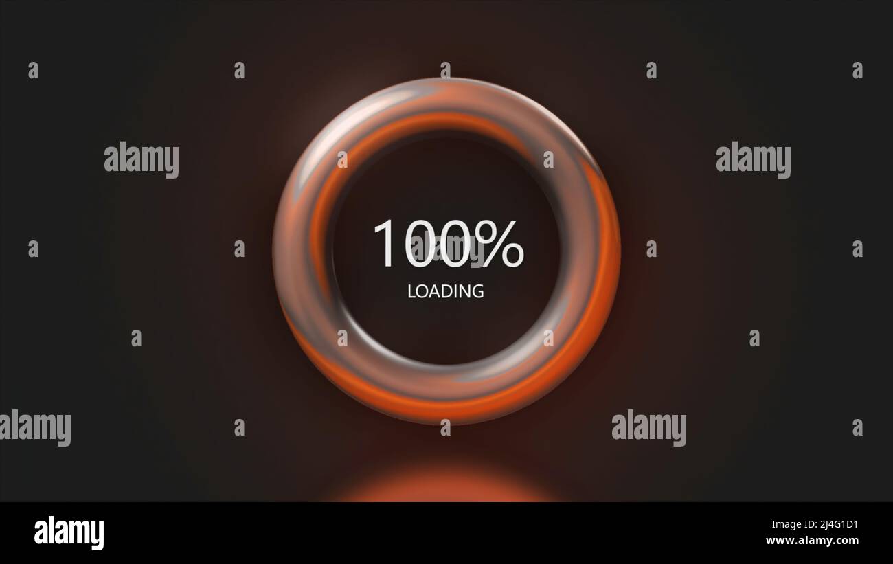 Loading background with red color and percentages. Motion. 3D loading ...