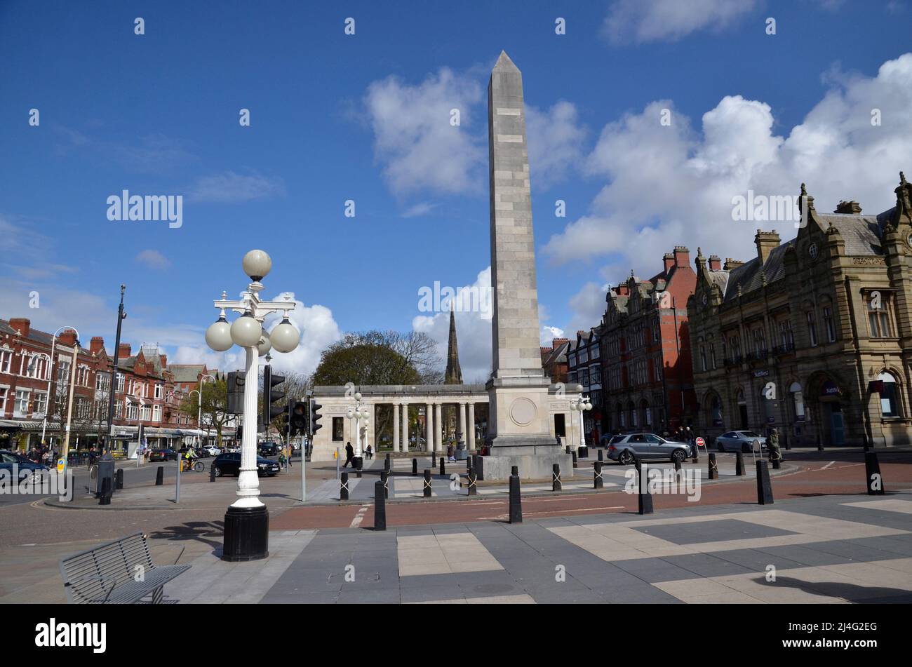 Lord Street, the main shopping street in Southport, Merseyside Stock Photo