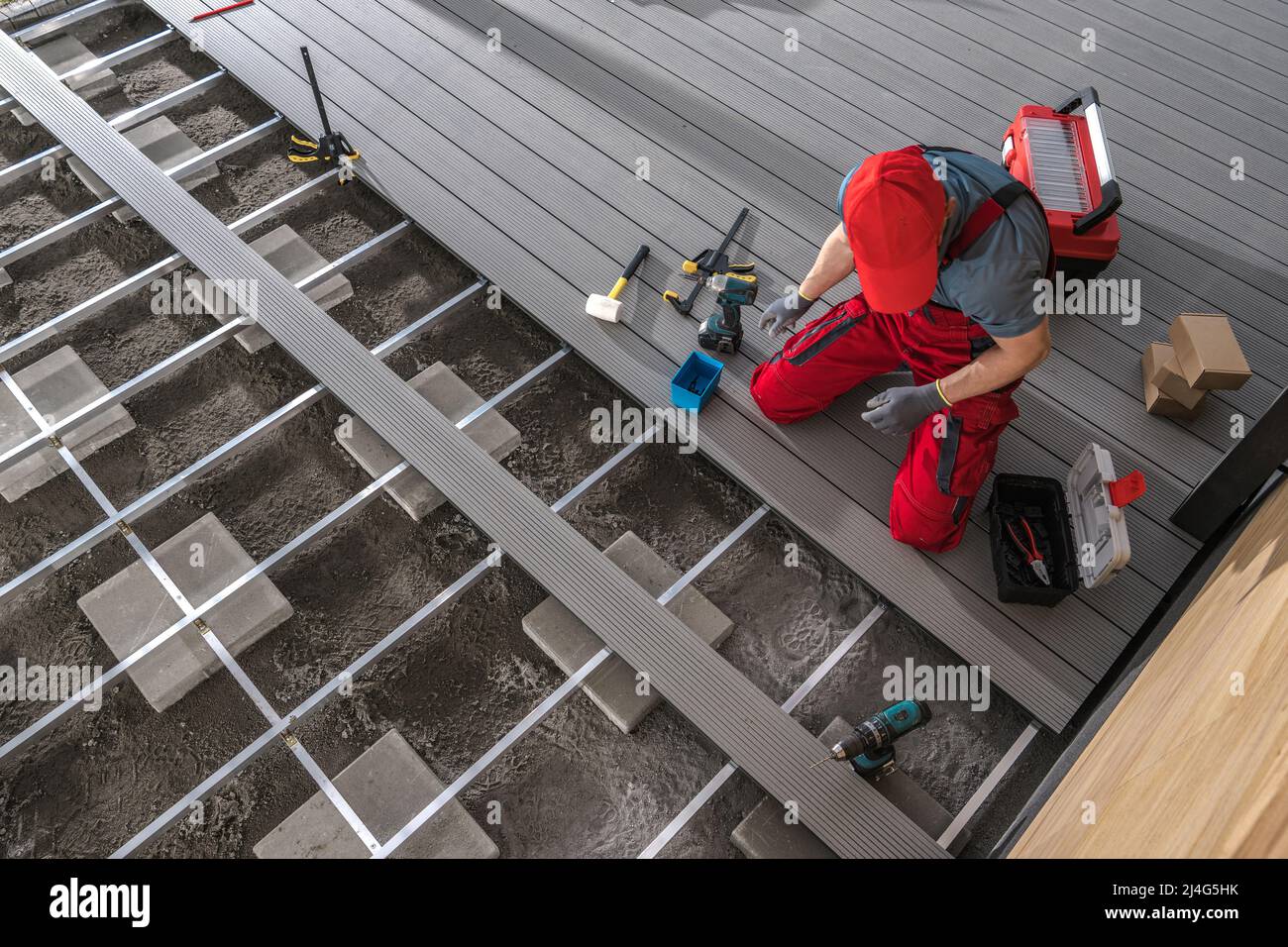 Composite Patio Floor Installation Made by Professional Construction