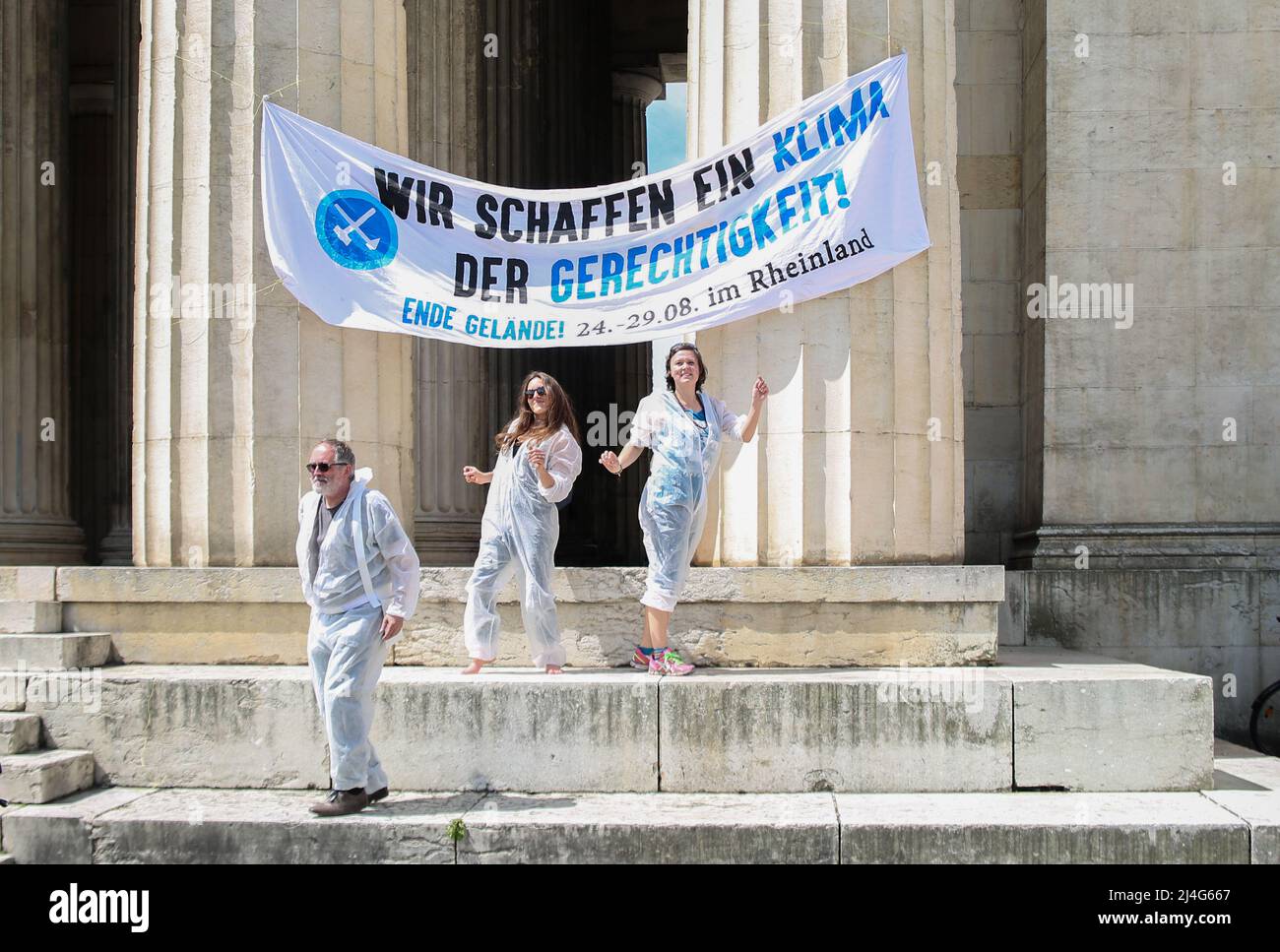 On May 6, 2017 hundreds joined the Climate march in Munich, Germany. They demanded effective measures against the climate crisis and climate justice. (Photo by Alexander Pohl/Sipa USA) Stock Photo