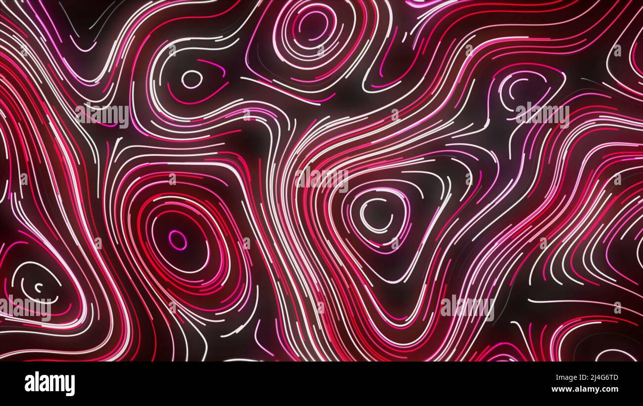 Animation digital map contour lines - Topographic Pattern Of Neon Lines Motion Pattern Of Moving Neon Lines In Style Of Topographic Map Oval Curved Lines Move Slowly Creating Ornament 2J4G6TD