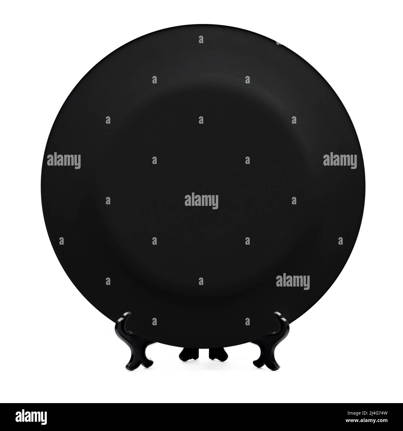Black plate on white background Stock Photo Alamy