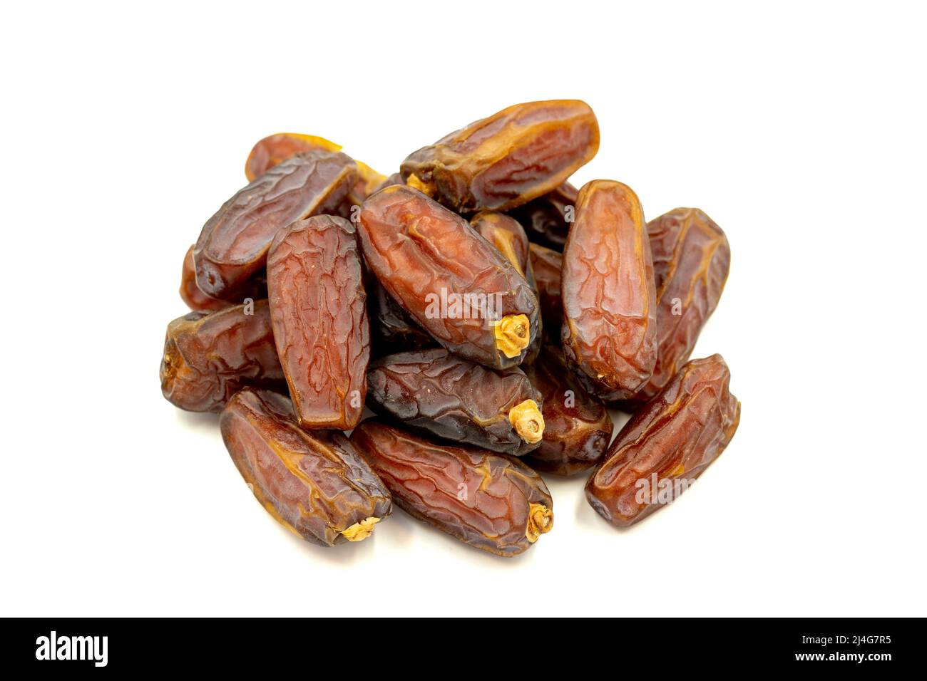 Date fruit isolated on a white background. Ripe date fruit or Medjoul. close up Stock Photo