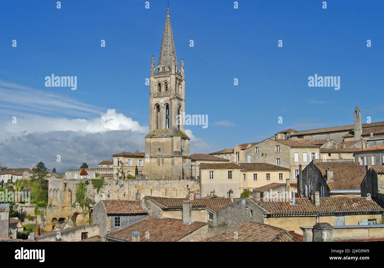 Saint Emilion city, Gironde, Nouvelle Aquitaine, France Stock Photo