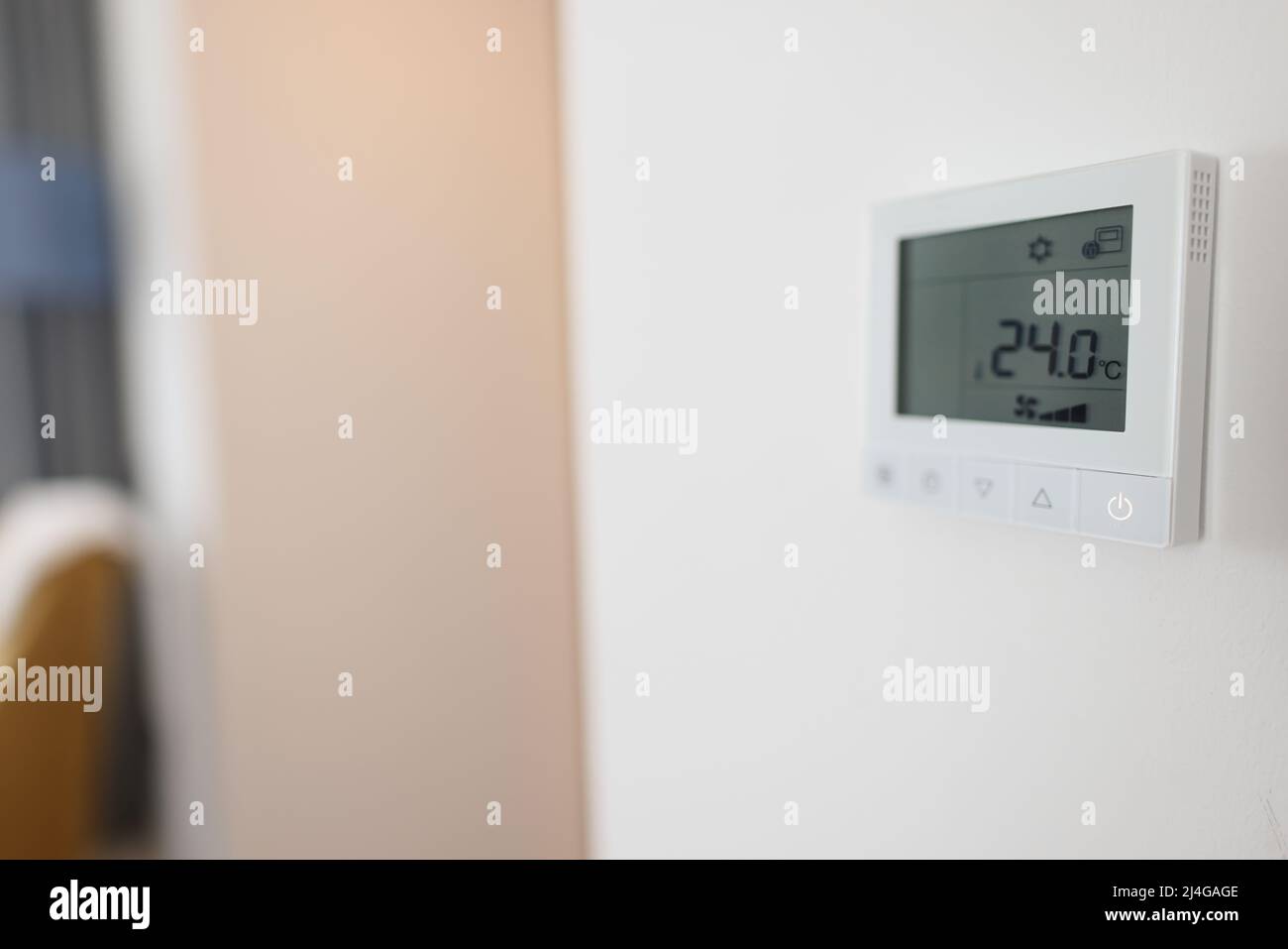 Included climate control unit on wall closeup Stock Photo Alamy