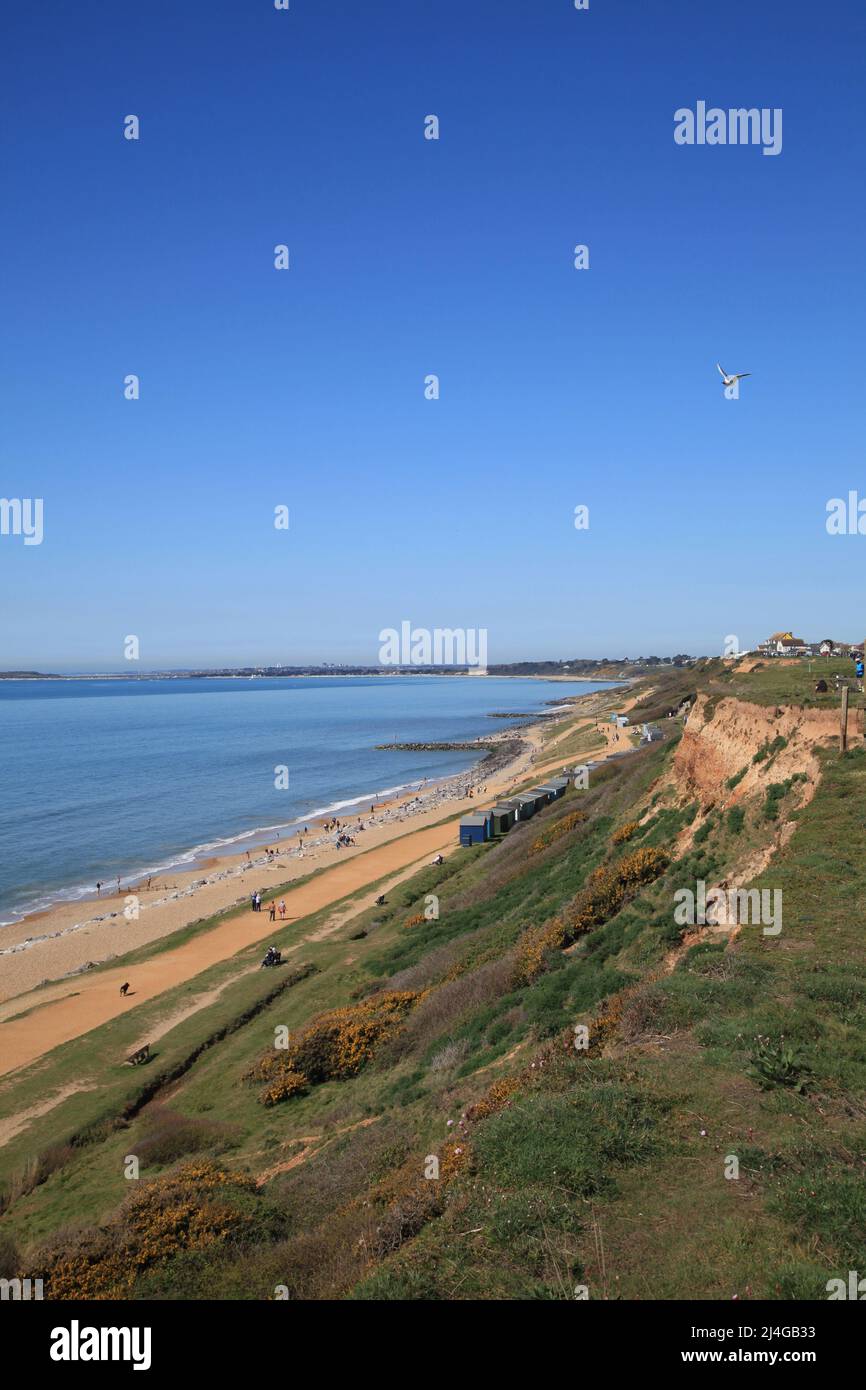 Effects of coastal erosion at Barton on Sea, Hampshire UK April 2022