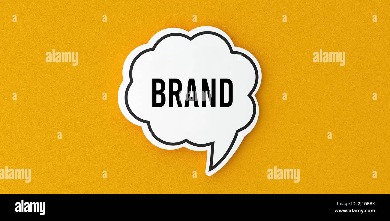 speech bubble and brand Stock Photo Alamy