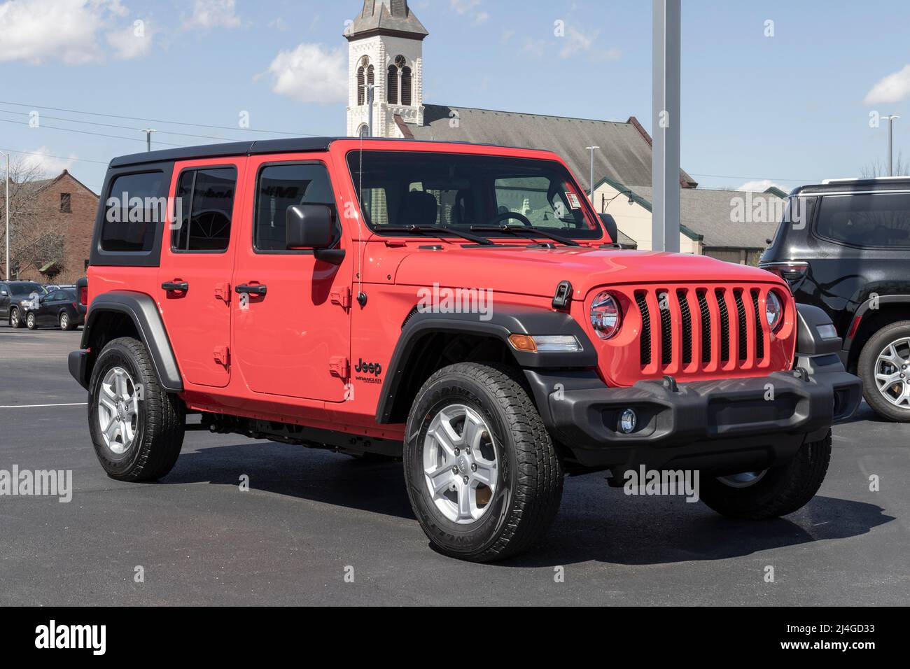Logansport Circa April 2022 Jeep Wrangler display at a Stellantis