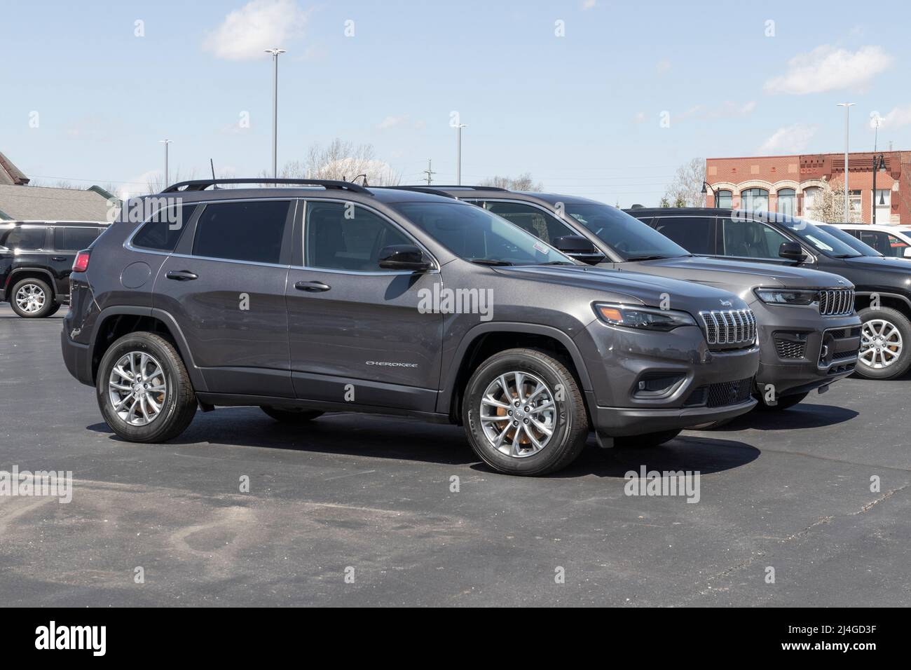 Logansport Circa April 2022 Jeep Cherokee display at a dealership