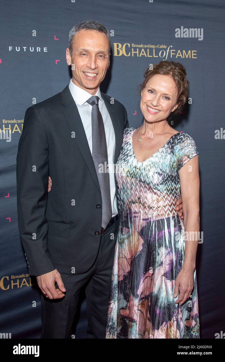 James Pitaro and Jean Louisa Kelly attend the 2022 Broadcasting & Cable  Hall of Fame at The Ziegfeld Ballroom in New York City. (Photo by Ron Adar  / SOPA Images/Sipa USA Stock