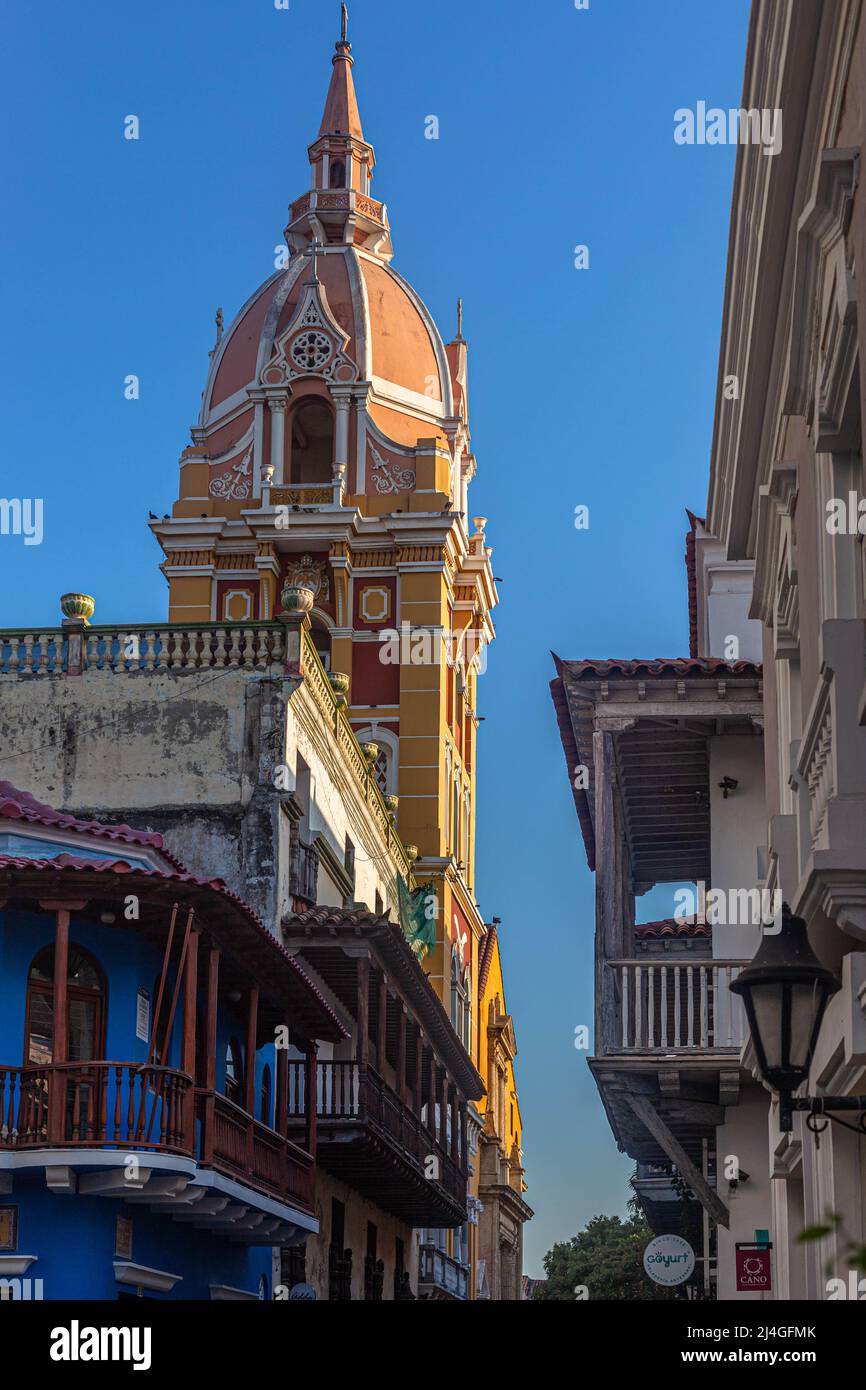 Catedral Basílica Metropolitana de Santa Catalina de Alejandría, Cartagena de Indias, Colombia. Stock Photo