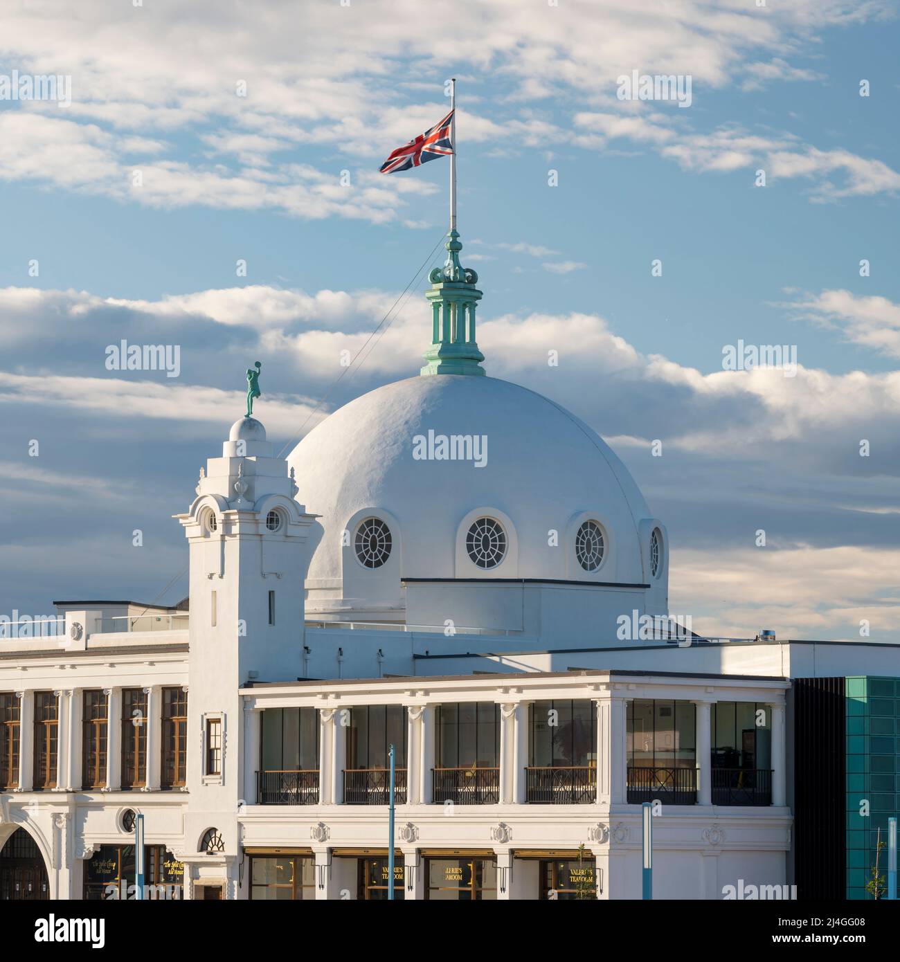 The dome of the Spanish City, now a leisure centre offering food and shopping, Whitley Bay, Tyne and Wear, England Stock Photo