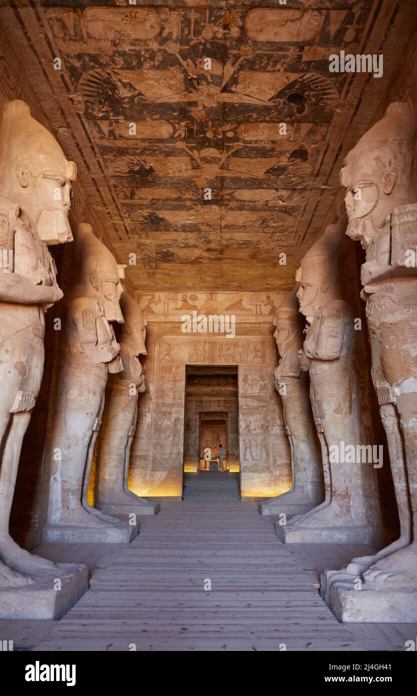 The Colossal Statues of Abu Simbel's Great Temple of Ramesses II Stock