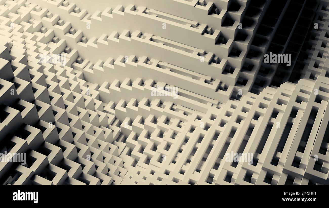 Waves many square 3d lines hi-res stock photography and images - Alamy