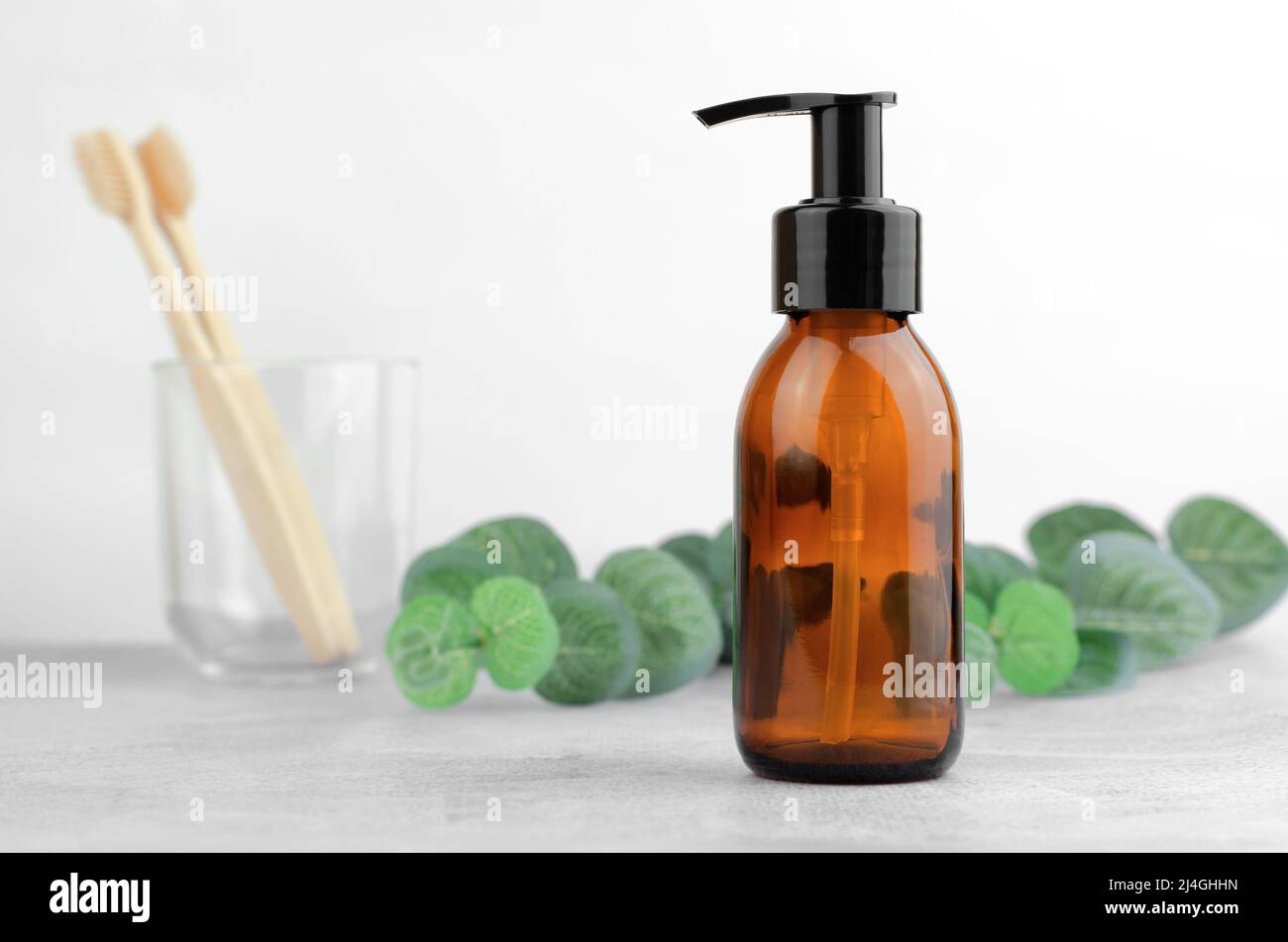 Cosmetic Bottle With Pump In The Bathroom Skin Care Product After Cosmetic bottle with pump in the bathroom skin care product after