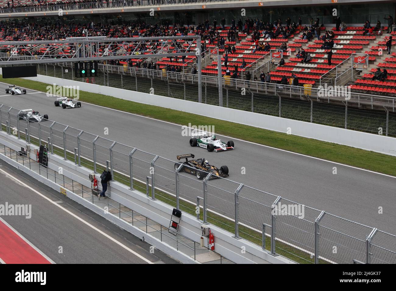 Formula 1 cars taking part in Masters Racing Legends race at Circuit de Barcelona, Catalonia, Spain on 3/4/2022 Stock Photo