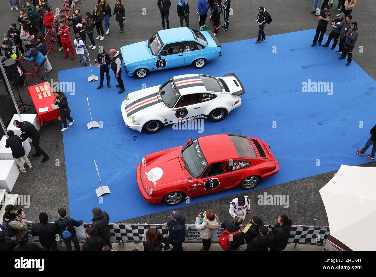 Ford Escort RS2000 & Porsche 911 winning cars at podium ceremony post ...