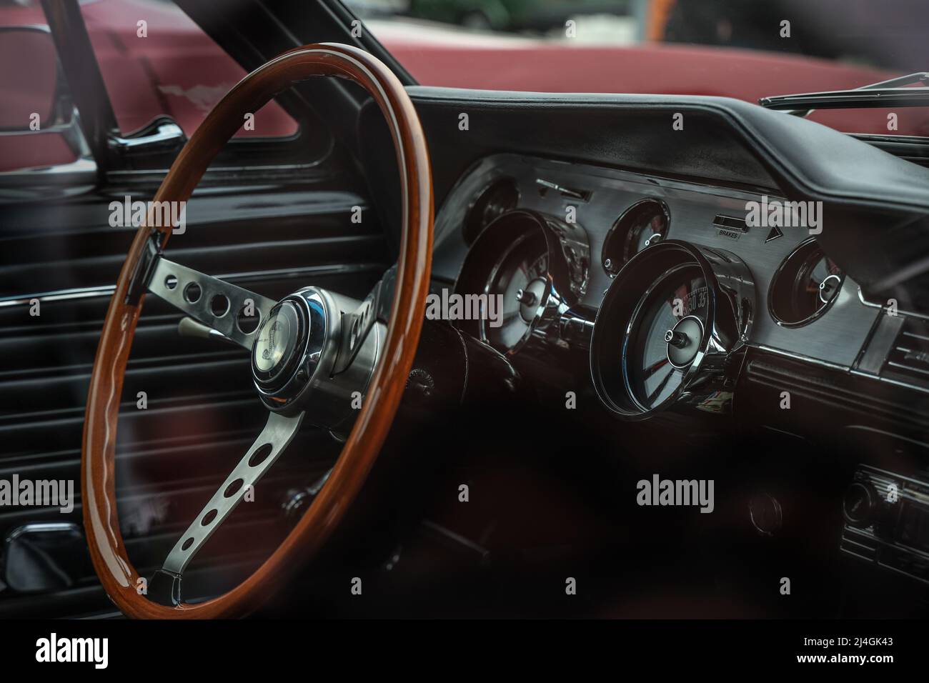 1967 Ford Mustang Shelby GT500 fastback interior Stock Photo