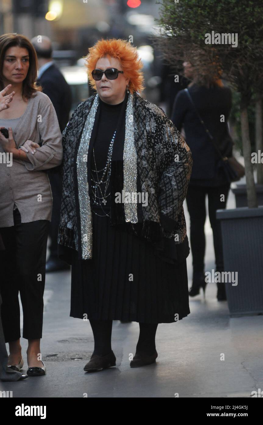 Milan, . 15th Apr, 2022. Milan, 15-04-2022 GIUSY FERRE ', Italian journalist, writer and TV personality expert in fashion and costume, passed away at the age of 75. Archive photo of 2014 in one of the rare public appearances, in the center- Credit: Independent Photo Agency/Alamy Live News Stock Photo