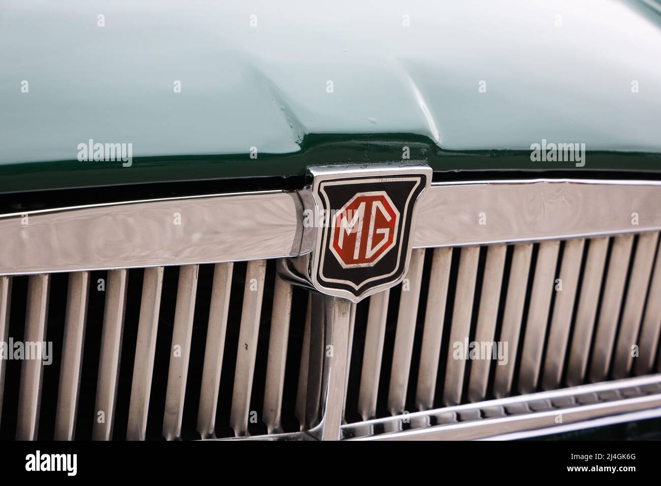 1972 MGB Roadster front radiator grille Stock Photo