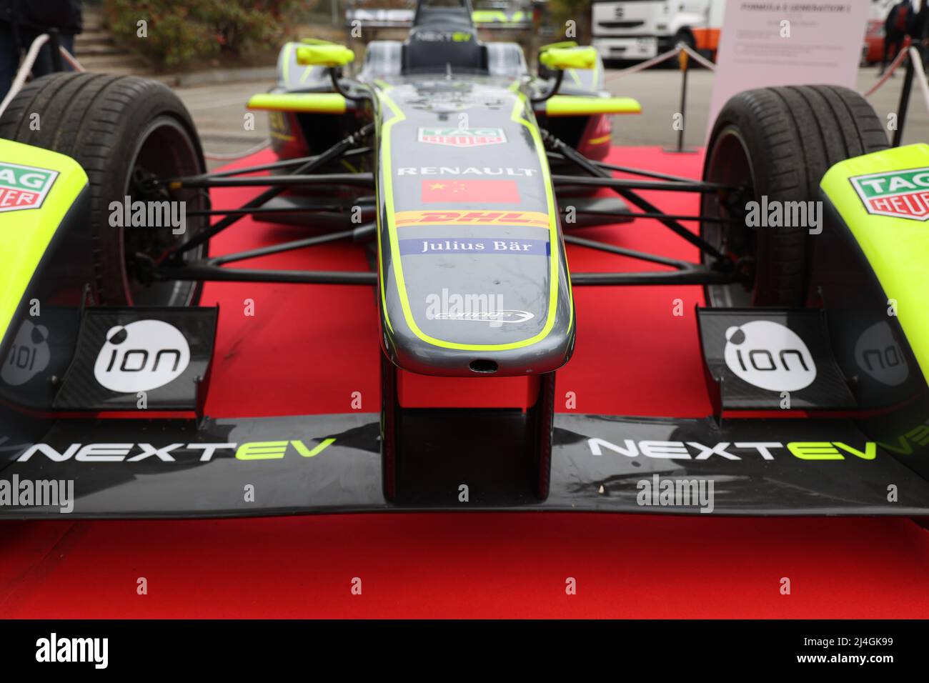 2014 Formula E generation 1 Spark-Renault SRT 01E car driven by Nelson Piquet Junior who won the championship in the inaugural 2014/15 season Stock Photo