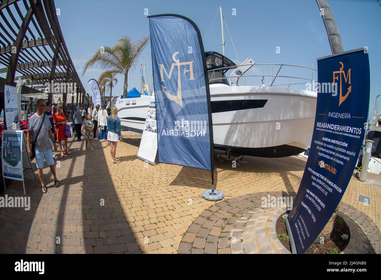 Murcia Boat Show in the marina at San Pedro del Pinatar in Murcia Spain Stock Photo