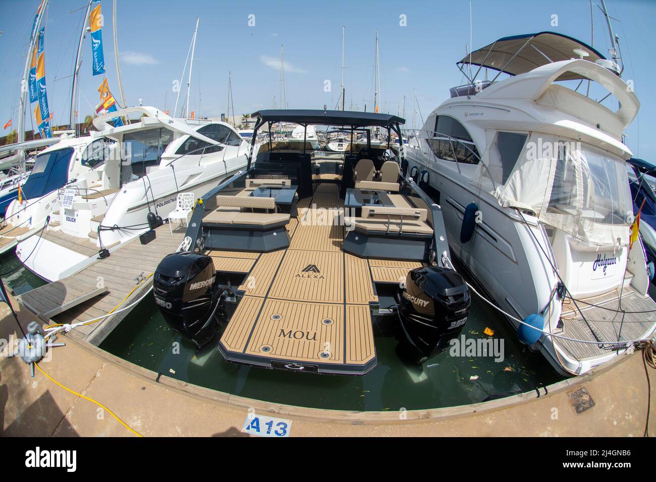 Murcia Boat Show in the marina at San Pedro del Pinatar in Murcia Spain Stock Photo