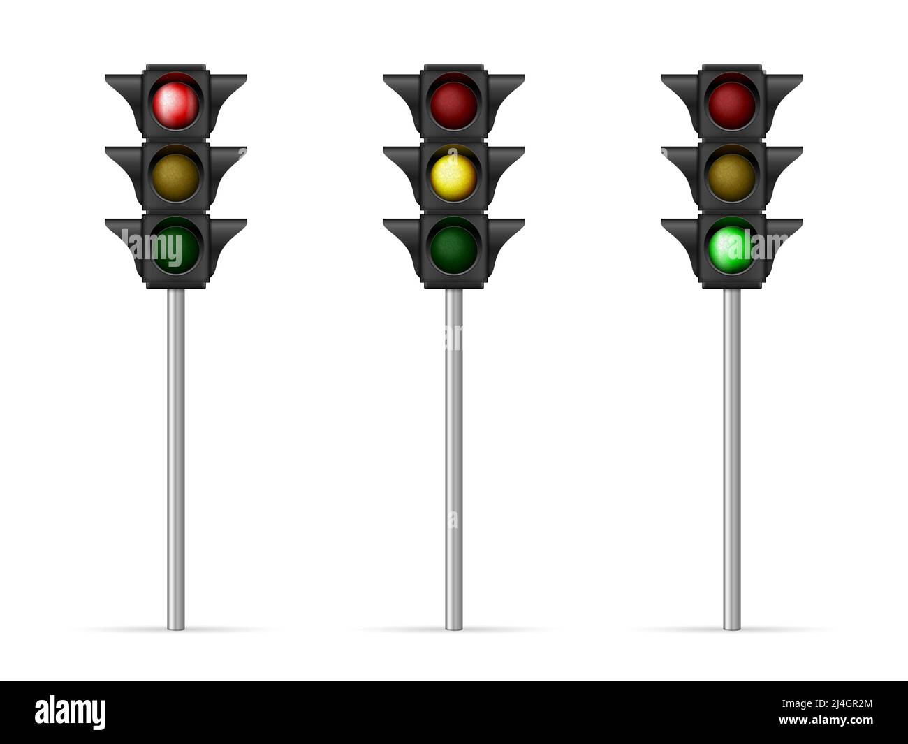 Traffic light set on a white background. Vector illustration Stock ...