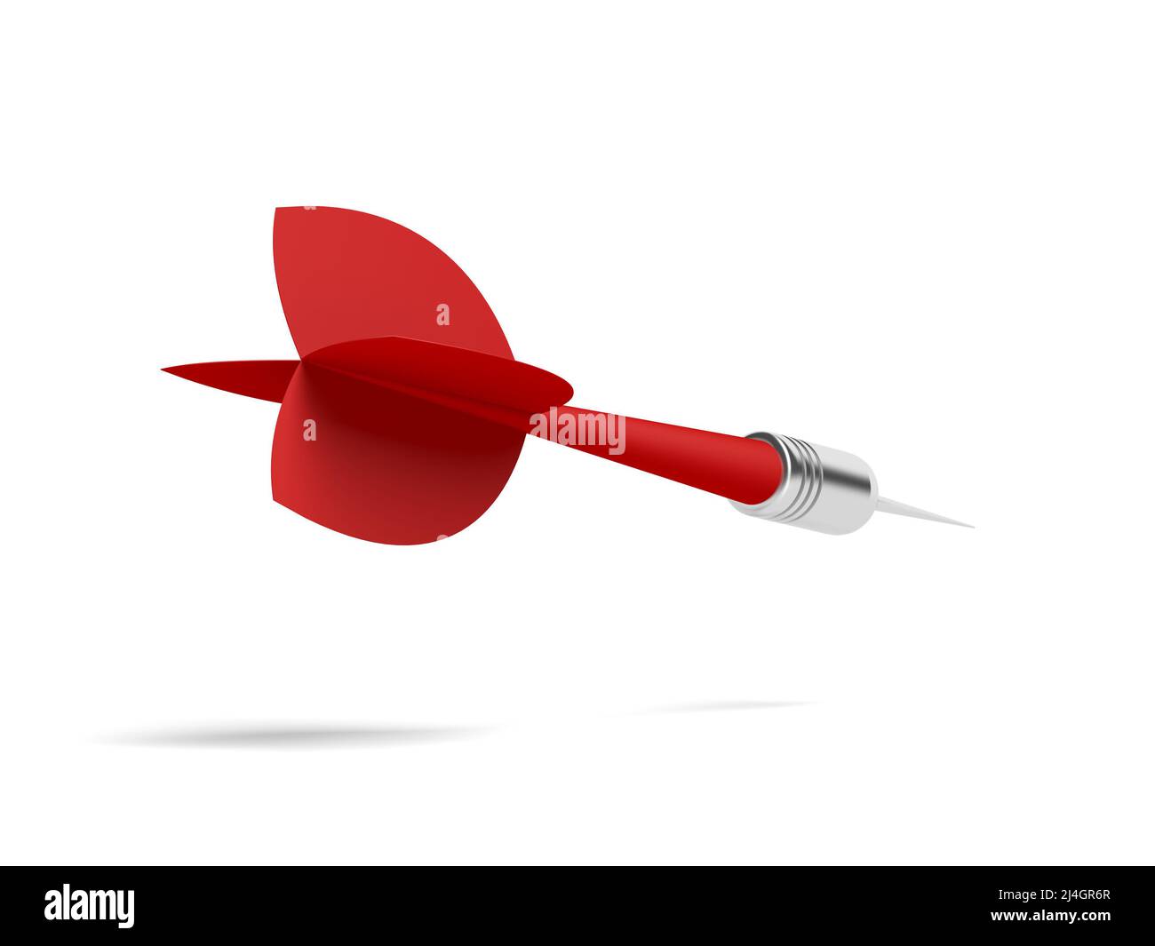 Red dart isolated on white background. Arrow. 3d illustration. Stock Photo