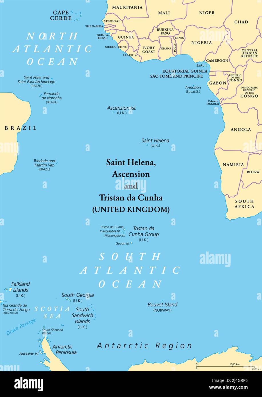 Map Of South Atlantic Ocean Islands South Atlantic Ocean Map High Resolution Stock Photography And Images -  Alamy