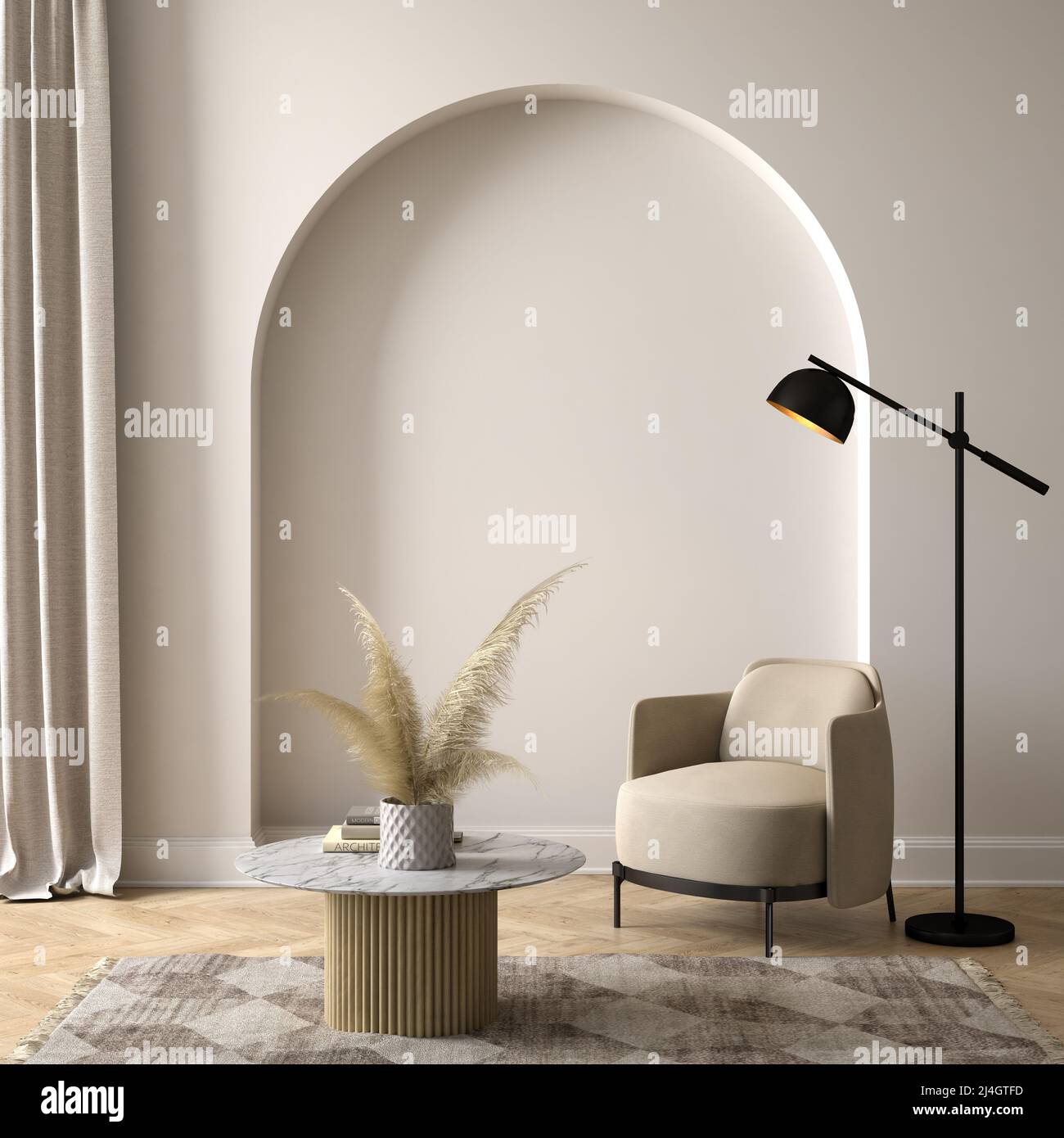 Modern style conceptual interior room 3 d illustration Stock Photo - Alamy - Conceptual Interior Design Photography