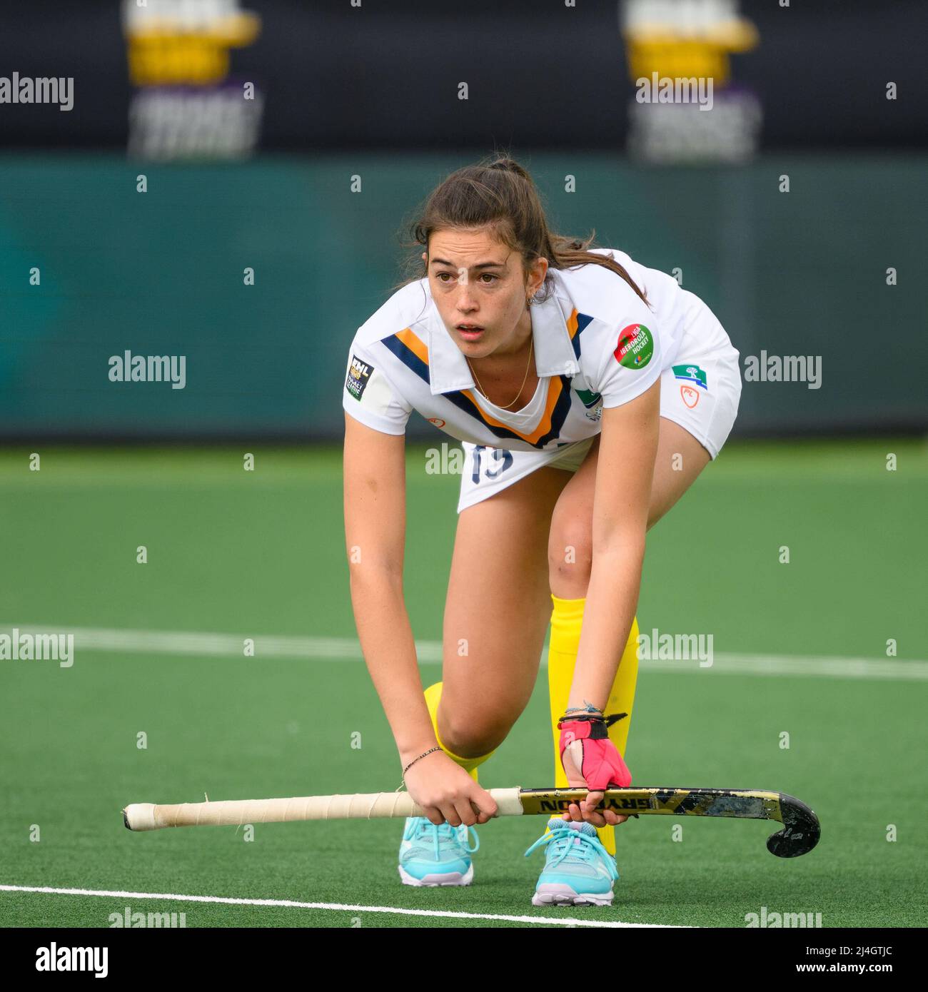 AMSTELVEEN, 15-04-2022, Wagener Stadion, Euro Hockey League 2022. Monica  Figar Coghen during the game