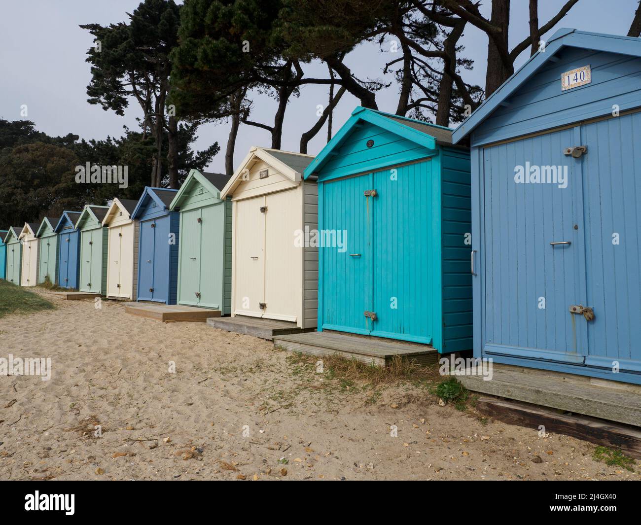 Beach huts, Avon beach, Christchurch, Dorset, UK Stock Photo Alamy