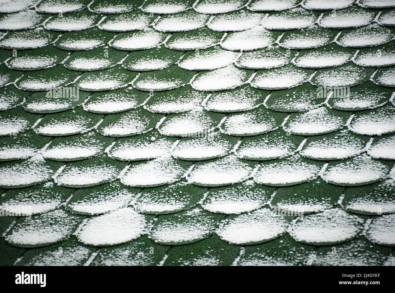 winter background snowy green roof with shingles Stock Photo Alamy