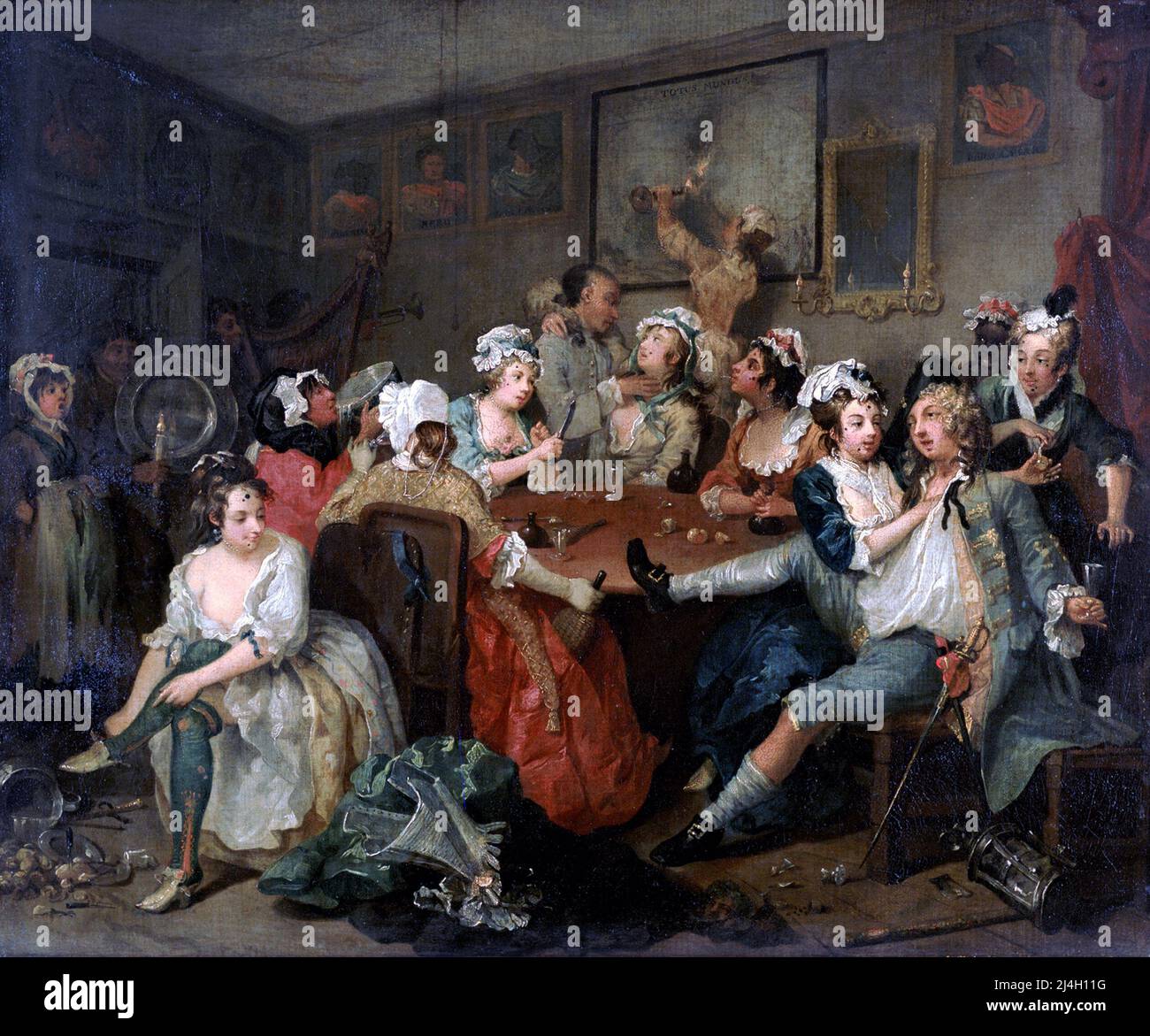 The Orgy, Painting by William Hogarth Stock Photo