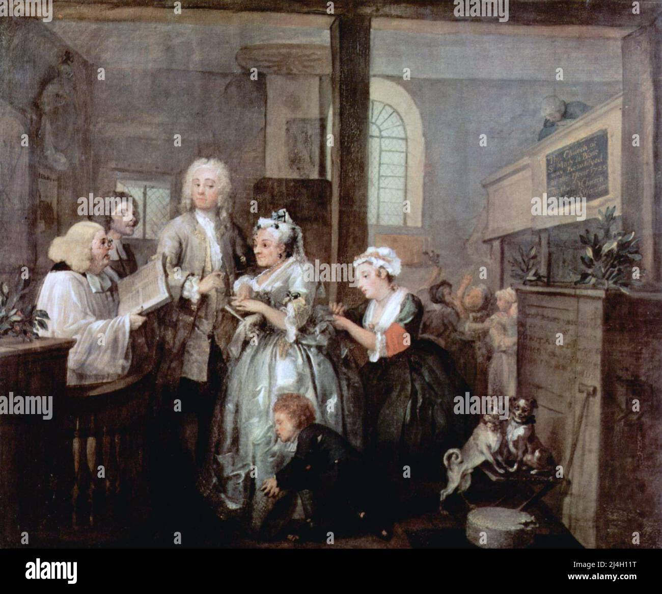 The Marriage, Painting by William Hogarth Stock Photo