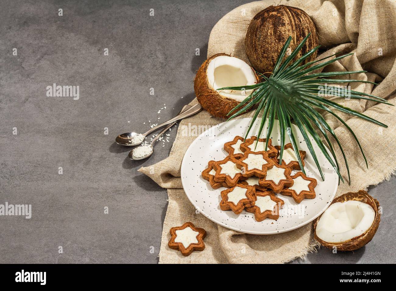 Glutenfree and lactosefree coconut cookies. Homemade healthy pastries