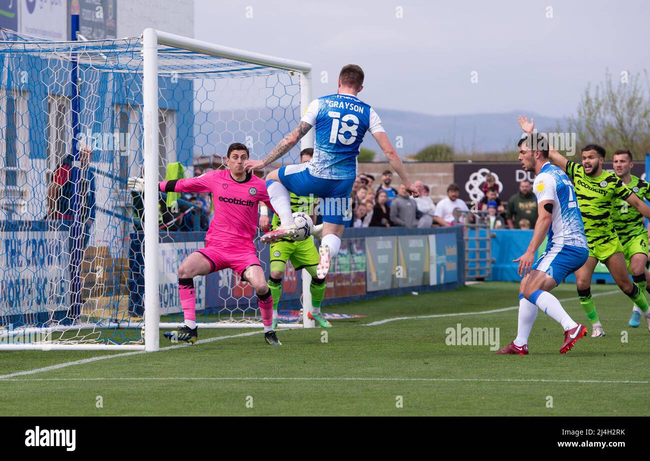 Furness Rovers BARROW IN FURNESS, UK. APR 15th Barrow's Joe Grayson scores their first ...