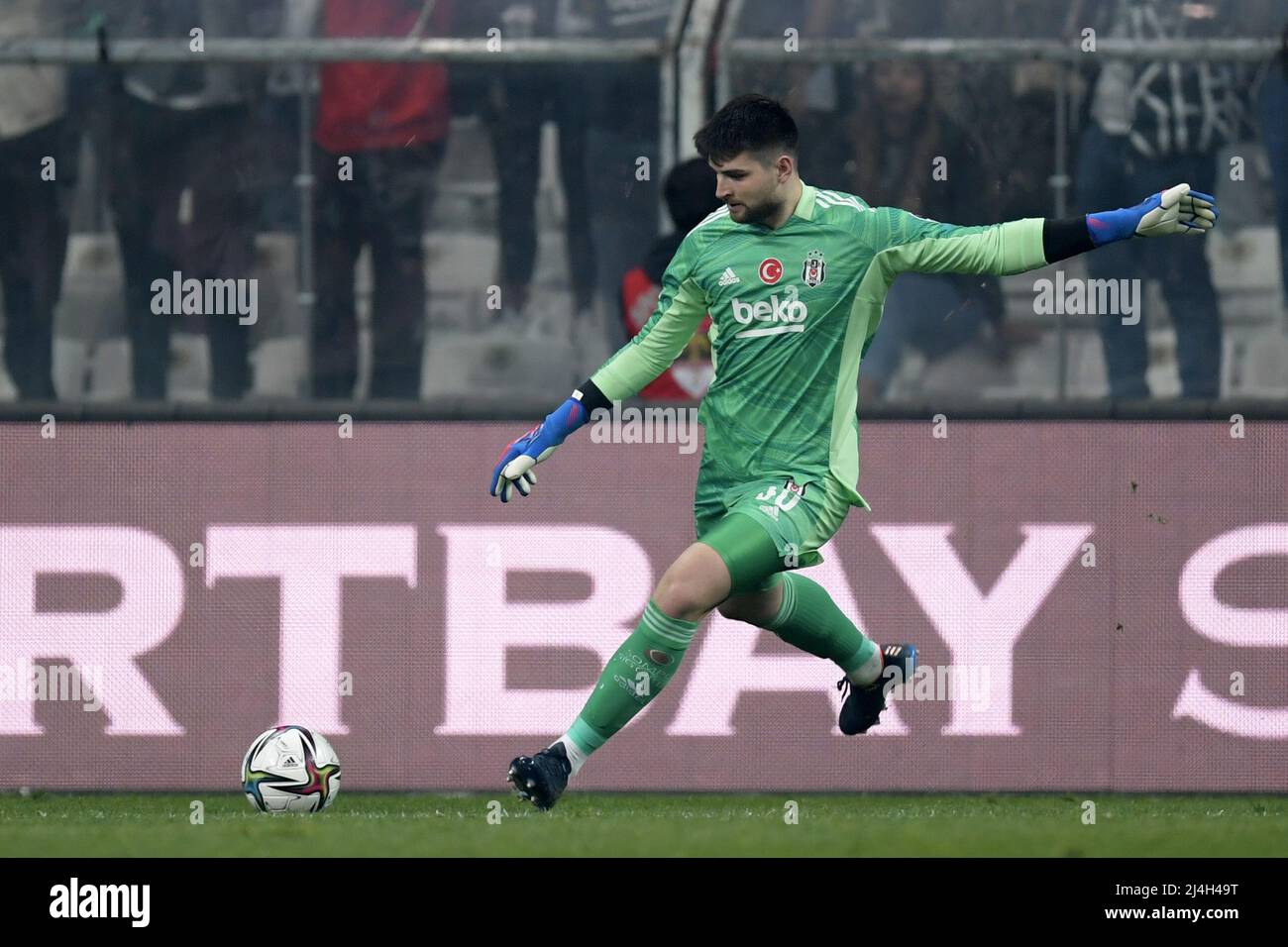 Istanbul, Turkey. 14th Jan, 2022. ISTANBUL, TURKEY - JANUARY 14: Valentin  Rosier of Besiktas JK runs with the ball during the Turkish Super Lig match  between Besiktas and Gaziantep FK at Vodafone