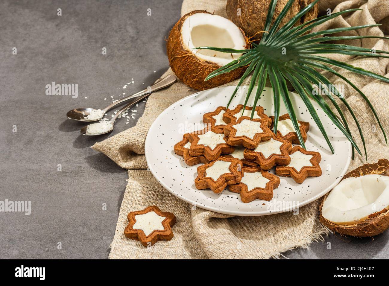 Glutenfree and lactosefree coconut cookies. Homemade healthy pastries