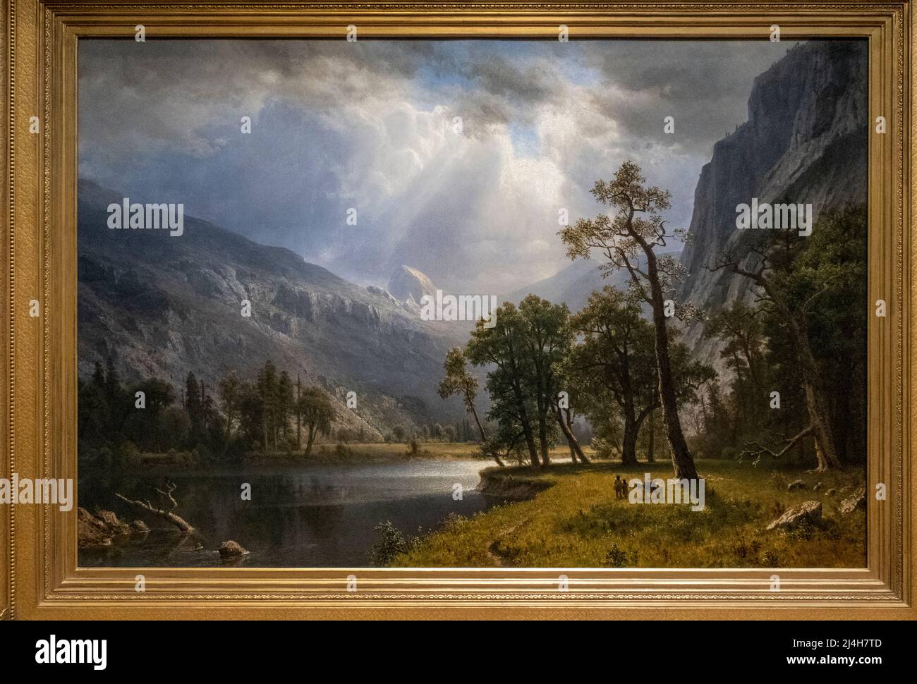painting by Albert Bierstadt helped President Lincoln sign a bill preserving Yosemite as public property in 1864 Stock Photo