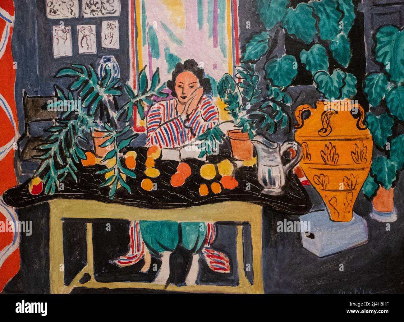 Henri Matisse painting Interior with an Etruscan Vase at the Cleveland Museum of Art Stock Photo